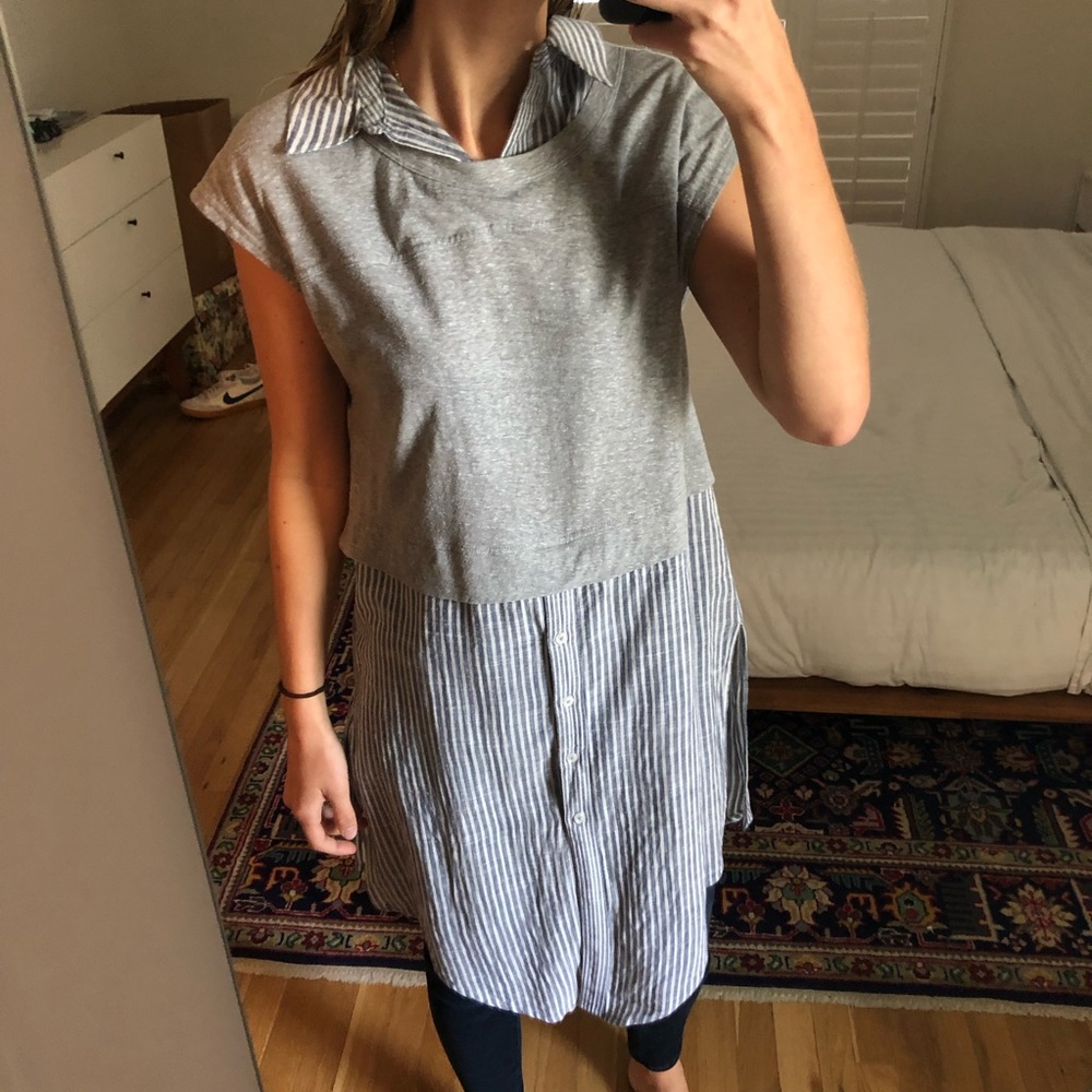 2-in-1 sweatshirt/shirt top